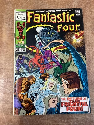 Lot 48 - Marvel Comics Fantastic Four 1970's (English price variants). To include #94 - first apperance of Agatha Harkness, first apperance of Ebony, first mention of the name Franklin Richards, #100 - mile...