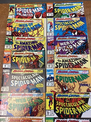 Lot 47 - Marvel Comics Spider-Man "Maximum Carnage" complete storyline part 1 - 14, 1993 (American price variants). Part 2 back and front cover is detached. (14)