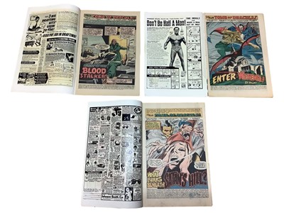 Lot 29 - Marvel Comics The Tomb Of Dracula #9 #12 #13 #18 #25 #61 (1973/78) (UK Price Variant) Second appearance of Blade in issue #12, third appearance and origin of Blade in issue #13, first battle betwee...