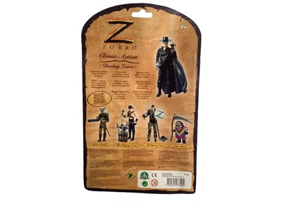 Lot 274 - Giochi Preziosi (France c2004) Zorro 5" action figures including En Garde, Bulletproof, Fire Forging & Duelling, plus 12" Zorro (5)