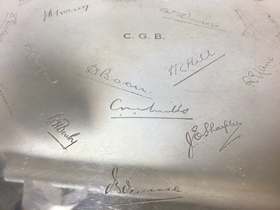 Lot 407 - Dodecagonal silver salver with engraved signatures