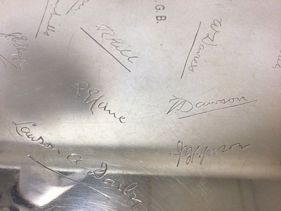Lot 407 - Dodecagonal silver salver with engraved signatures