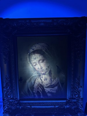 Lot 998 - Continental School, 18th/19th century - Mother Mary, 29 x 23cm, 19th century French gallery label verso, gilt frame