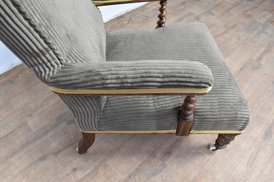 Lot 1256 - Victorian walnut open armchair