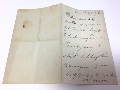 Lot 78 - H.R.H. Princess Mary Duchess of Gloucester and Edinburgh (1776-1857) the longest surviving child of King George III and Queen Charlotte, handwritten letter dated March 29th