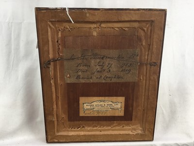 Lot 17 - English School, late 18th/early 19th century monochrome watercolour - portrait of Sir John Throckmorton Bt., (1753-1819), in glazed maple veneered frame
