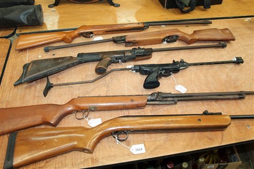 Lot 3824 - A group of six vintage air rifles - including...