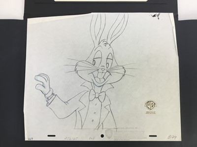 Lot 36 - Warner Brothers pencil portfolio - 6 drawings and roughs of Looney Tunes and Tiny Toons characters