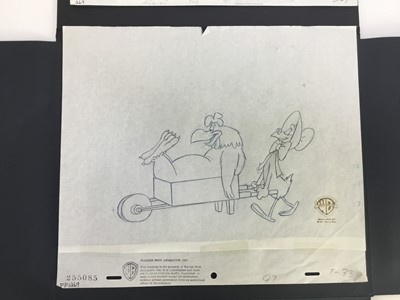 Lot 36 - Warner Brothers pencil portfolio - 6 drawings and roughs of Looney Tunes and Tiny Toons characters