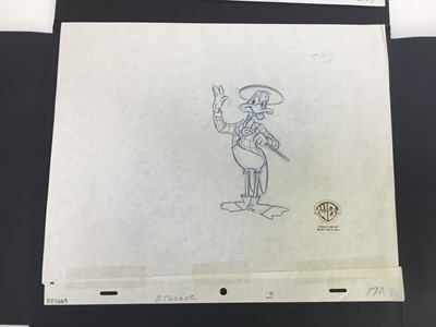 Lot 36 - Warner Brothers pencil portfolio - 6 drawings and roughs of Looney Tunes and Tiny Toons characters