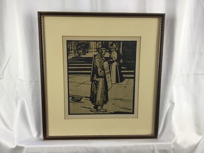 Lot 49 - After Sir William Nicholson, pair lithographs, London Types: London Coster (Hammersmith) and Sandwich Man (Trafalgar Square).  Pub. Heinemann 1898.  Framed and glazed. 43cm x 40cm.