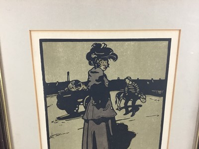 Lot 49 - After Sir William Nicholson, pair lithographs, London Types: London Coster (Hammersmith) and Sandwich Man (Trafalgar Square).  Pub. Heinemann 1898.  Framed and glazed. 43cm x 40cm.