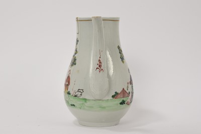 Lot 27 - 18th century Liverpool coffee pot with Chinese figures