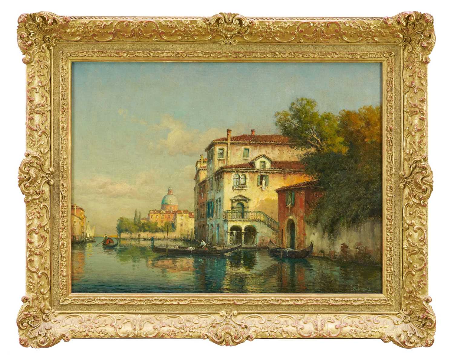 Lot 1111 - *Georges Noël Bouvard (1912-1972) oil on canvas - Venetian Canal, signed Bouvard, 46cm x 61cm, in gilt frame
