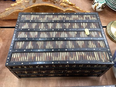 Lot 418 - Collection of antique Sinhalese porcupine quill boxes (9).