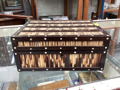 Lot 418 - Collection of antique Sinhalese porcupine quill boxes (9).