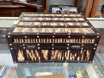 Lot 418 - Collection of antique Sinhalese porcupine quill boxes (9).