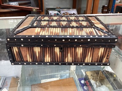 Lot 418 - Collection of antique Sinhalese porcupine quill boxes (9).