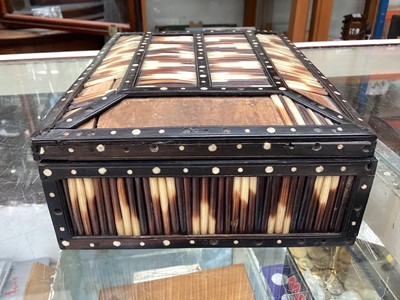 Lot 418 - Collection of antique Sinhalese porcupine quill boxes (9).
