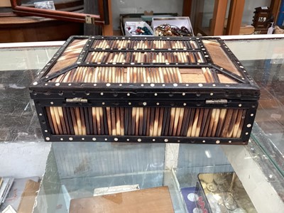 Lot 418 - Collection of antique Sinhalese porcupine quill boxes (9).
