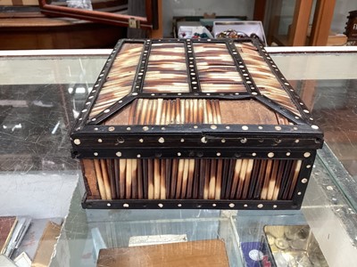 Lot 418 - Collection of antique Sinhalese porcupine quill boxes (9).