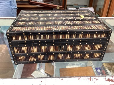 Lot 418 - Collection of antique Sinhalese porcupine quill boxes (9).