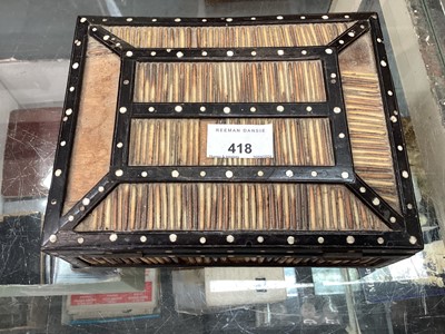 Lot 418 - Collection of antique Sinhalese porcupine quill boxes (9).