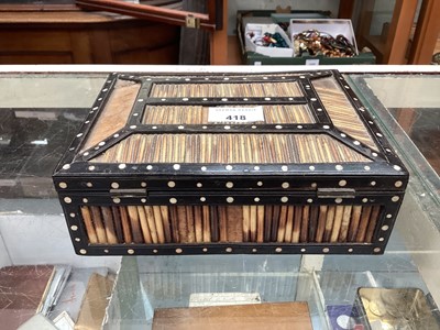 Lot 418 - Collection of antique Sinhalese porcupine quill boxes (9).