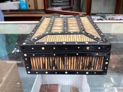 Lot 418 - Collection of antique Sinhalese porcupine quill boxes (9).