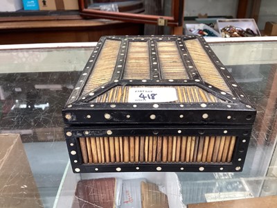 Lot 418 - Collection of antique Sinhalese porcupine quill boxes (9).