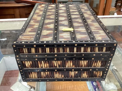 Lot 418 - Collection of antique Sinhalese porcupine quill boxes (9).