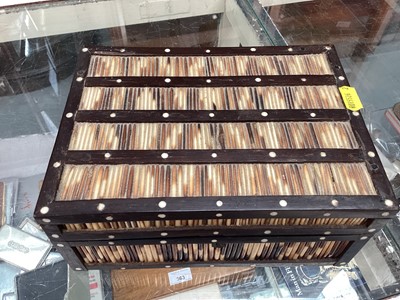 Lot 418 - Collection of antique Sinhalese porcupine quill boxes (9).