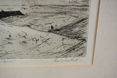Lot 1035 - *Charles Bartlett (1921-2014) etching - The Coal Burner, signed titled and numbered 15/60, 25cm x 30cm, gallery label verso, in glazed frame