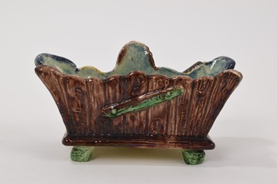 Lot 75 - Antique Palissy ware majolica pottery planter - French