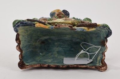 Lot 75 - Antique Palissy ware majolica pottery planter - French