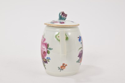 Lot 70 - Meissen barrel shaped mustard pot and cover, circa 1780