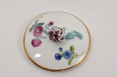 Lot 70 - Meissen barrel shaped mustard pot and cover, circa 1780