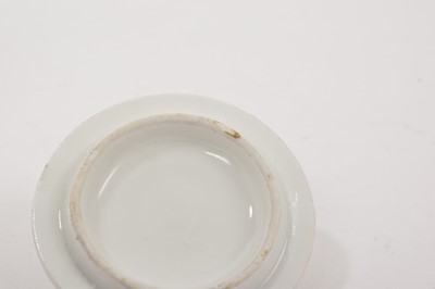 Lot 70 - Meissen barrel shaped mustard pot and cover, circa 1780