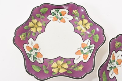 Lot 198 - Pair of Wedgwood pearlware hexagonal dishes, circa 1820, pattern number 1243