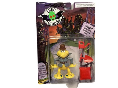 Lot 149 - Ban Dai Dreamworks (c1991) Little Dracula action figures including Garlic Man No.4020, Werebunny No.4020 & Maggot No.4016, all on card with  bubblepack (3)