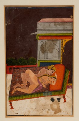 Lot 951 - Two Indo-Persian erotic gouache pictures