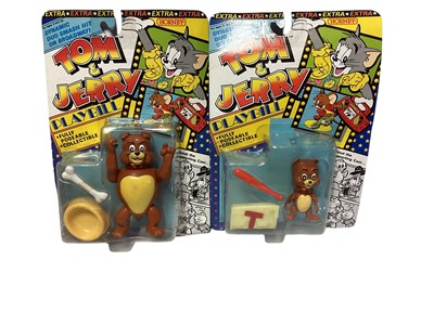 Lot 285 - Hornby (c1989) Tom & Jerry Playbill action figures including Tom, Jerry, Spike, Tyke, Droopy & Quacker, on card with bubblepack (complete set) (6)