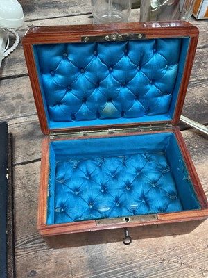 Lot 36 - Walnut box and a brass chestnut roaster