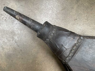 Lot 189 - Very large pair of elm blacksmiths bellows