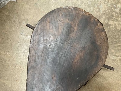 Lot 189 - Very large pair of elm blacksmiths bellows