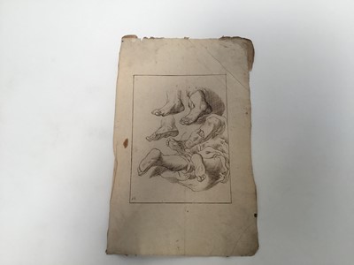 Lot 203 - Old Master pen and ink studies of feet on laid watermarked