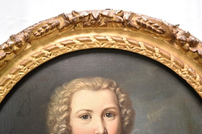 Lot 1060 - René Auguste Constantyn (c.1685- c.1726) oil on canvas, portrait of a young gentleman, named verso as Elias Le Hardy (b. 1717)