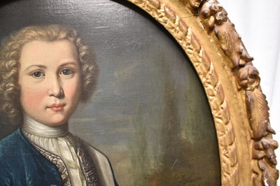 Lot 1060 - René Auguste Constantyn (c.1685- c.1726) oil on canvas, portrait of a young gentleman, named verso as Elias Le Hardy (b. 1717)