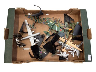 Lot 1892 - Three boxes of Corgi die cast aircraft models with stands.