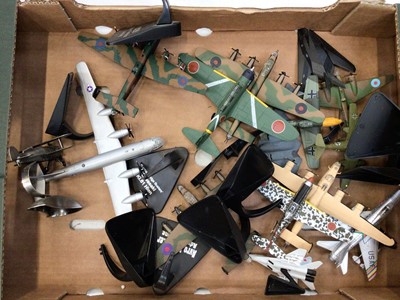 Lot 1892 - Three boxes of Corgi die cast aircraft models with stands.